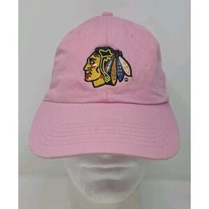 Chicago Blackhawks Pink Slouch Strapback Reebok Hat Womens NHL Hockey Cap